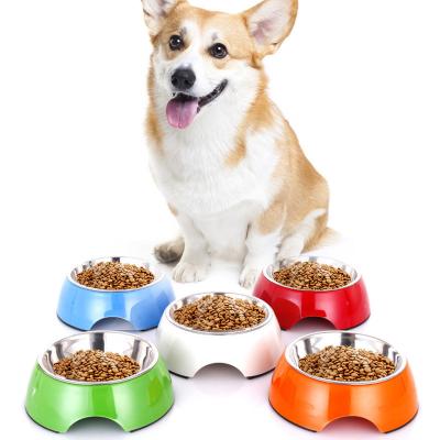 China Sustainable Manufacturing Customized Stainless Steel Melamine Dog Food Non-Slip Plastic Bowl for sale