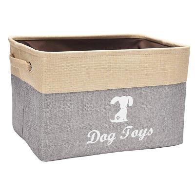 China Sustainable Canvas Pet Toy and Accessory Storage Bin for Organizing Pet Blankets, Leashes and Food for sale