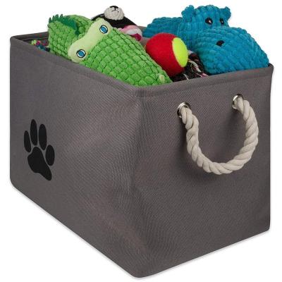 China Rectangle Viable Pet Toy And Accessory Storage Bin, Collapsible Organizer Storage Basket For Pet Toys Covers Leashes And Food for sale