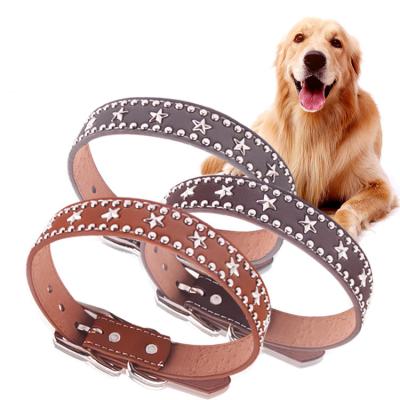 China Medium Large Pet Cat Dog Collars Spike Dog Collar Pets Accesory Comfortable And Durable Hot Sale Leather Rivet for sale