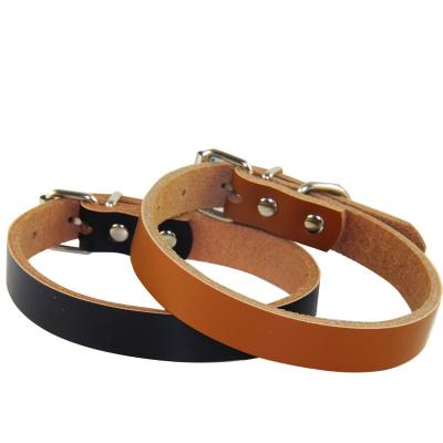 China OEM Reliable Custom Series Pet Safety Collar Pure Leather Dog Collars Pull For Medium And Small Dog for sale