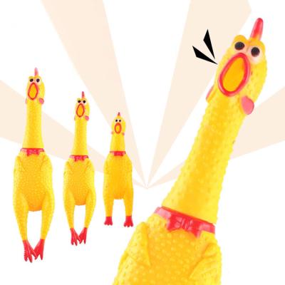 China High Quality Viable Pet Squeak Toys Screaming Yellow Chicken Exhaling Creative Molar Dog Toy for sale