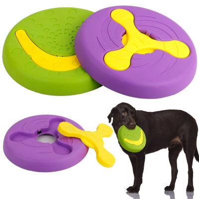 China Factory Direct Viable Pet Training Bite Throwing Chew Toys Heavy Duty Plastic Dog Flying Saucer for sale