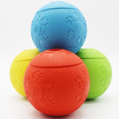 China Sustainable Dog Milk Flavor Rubber Three-Layer Rotating Molar Food Ball Dog Molar Permeable Puzzle Toy Ball for sale