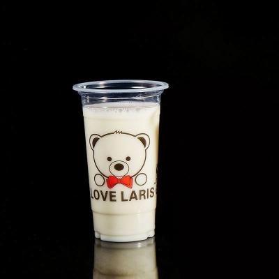 China Beverage Food Grade Disposable Plastic Cup With Lid / Disposable Juice / Tea Cup for sale