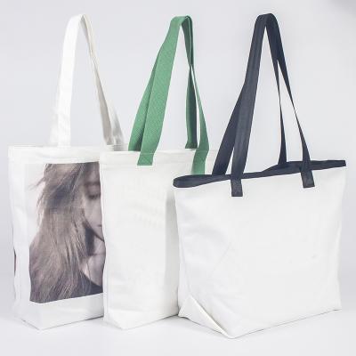 China Large Capacity Promotional Fashion Shopping Canvas Durable Reusable Eco - Friendly Tote Bag for sale