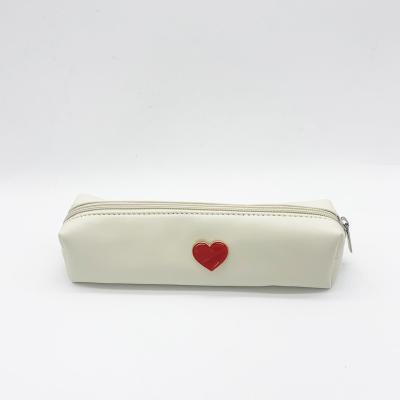 China Fashoion Wholesale Custom School PU Waterproof Leather Simple Cute Pencil Case for sale