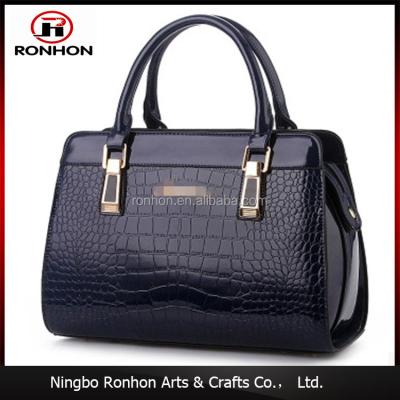 China Hot-selling black noble PU leather TOTE BAG and Flaunty crocodile handbag for lady for sale