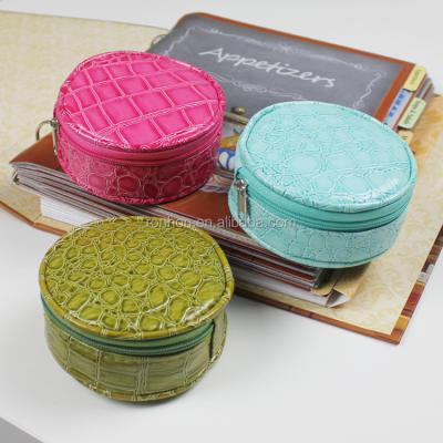 China Mini Round Shape Stone PU Jewelry Leather Pocket Round Coin Purse for sale