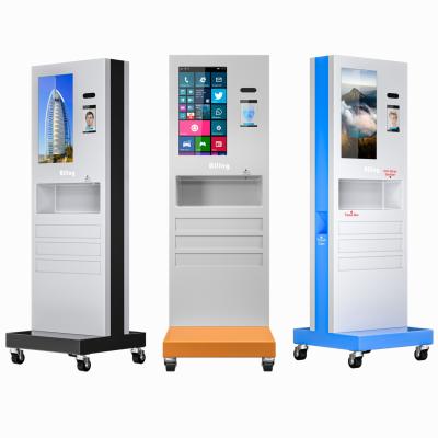 China Indoor Multifunctional 32inch LCD Touch Screen Display Digital All-in-one Advertising Signage With Hand Sanitizer Vending Machine for sale