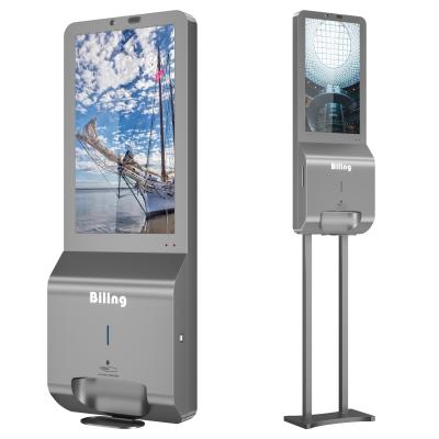 China Indoor Kiosk Digital Temperature Screen With Talking Hand Sanitizer Dispenser LCD Player for sale