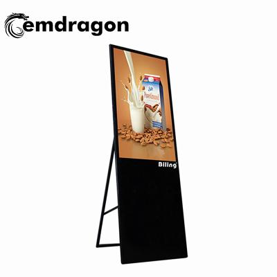 China 43 Inch Indoor Portable LCD Digital Signage Download Ad Display Indoor Advertising Led Display Screen LCD Digital Signage for sale