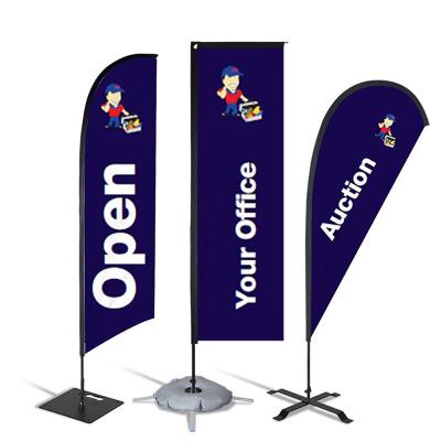 China Waterproof Outdoor Advertising Promotion Flags Custom Printing Feather Flag Banner for sale