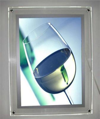 China Alone photo poster frame light box display wall mount menu indoor advertising crystal lightbox for windows for sale