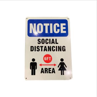 China China Indoor Outdoor Factory Safety Distance Sign Notice Hazard Sign Stop Warning Sign Aluminum Sign for sale