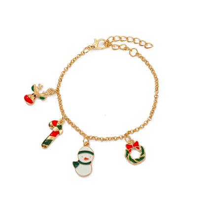 China New Arrival Christmas Fast Delivery Fashion Santa Claus Snowman Tree Charms Christmas Bracelets For Kids for sale