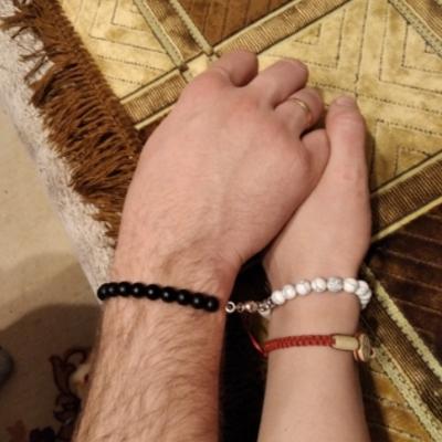 China Fast Delivery New Arrival Natural Volcanic Stone Bracelets Charms Lovers Connect Magnet Bracelets Couple for sale