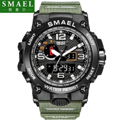 China Luminous Dual Display Alarm SMAEL 1545 Band Calendar Alarm Clock Men's Watch Outdoor Mountaineering Digital Watch for sale