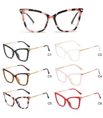 China Optical Glass Metal Temple With Lady Fashion Style Optical Eye Glass Frame TR90 for sale