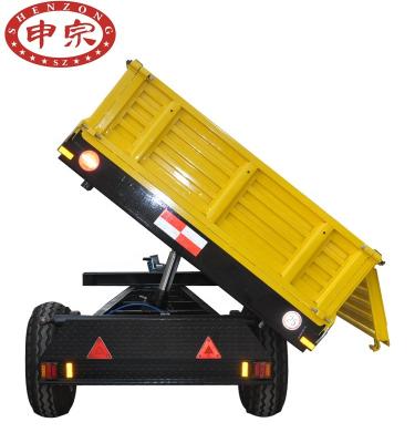 China European Type Three Way Hydraulic Truck Trailer Dump 3ton Farm Trailer for sale