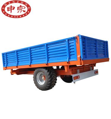 China Hydraulic Dump Tilting 5 Ton 2 Wheel Tractor Transport Farm Three Side Tilting Trailer for sale