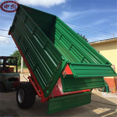 China Hydraulic Dump Tipping 6 Ton Single Axle Farm Tractor Dump Tipping Trailer for sale