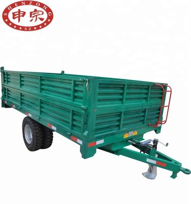 China Hot Sale Truck Trailer Single Axle 5ton Hydraulic Rear Tipping Trailer For Tractor for sale