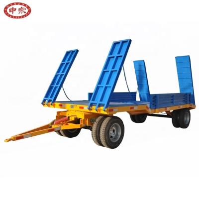 China Flatbed truck trailer 7ton 8ton truck excavator trailer wheel loader trailer transport for sale for sale