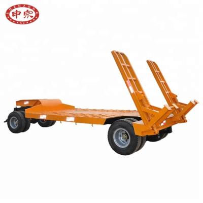 China Trailer Type Truck Trailer Full Turntable Tractor Tow 7ton Excavator Trailer With Ramp for sale