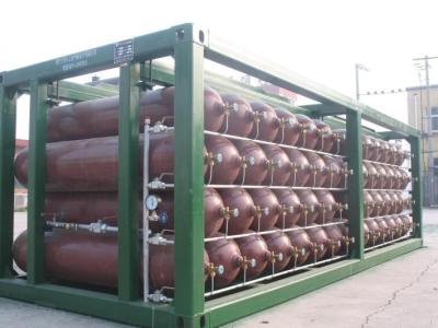 China Stainless / Carbon / CrMo Steel CNG Storage Tanks , TPED 8100L Type 1 Cascade Cylinders for sale