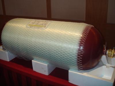 China CNG Fuel Storage Natural Gas Vehicle Tank with Glass Fiber Wrap ISO11439 80L - 200L for sale