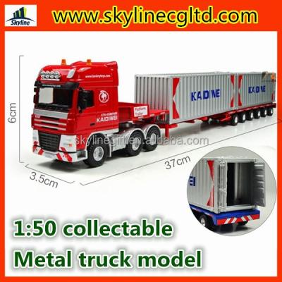 China Toy Wholesale OEM Diecast 1:50 Diecast Heavy Duty Retractable Flatbed Truck Models for sale