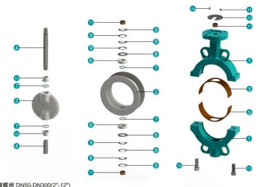 China Ductile Iron DI WCB Stainless Steel Ptfe pfa Split Body Butterfly Valve Wafer Lug Wormgear for sale