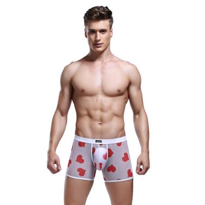 China European and American transparent men's boxers men's mesh underwear love underwear men's clothing antibacterial underwear for sale