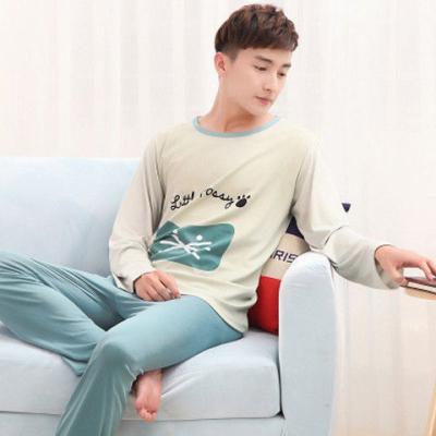 China New QUICK DRY spring and sleeve thin summer autumn men's pajamas long suit for teenagers add fat increase waist men's loose pajamas for sale