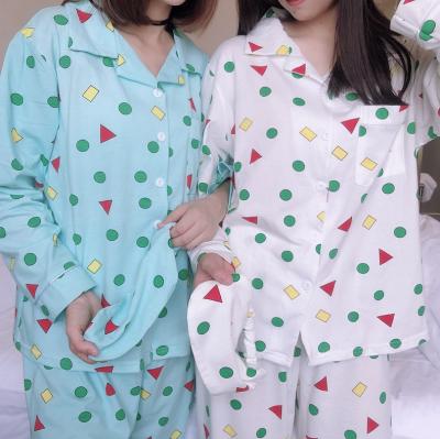 China QUICK DRY soft home clothes cotton long pants spring and autumn sparkle sleeve female suit cartoon lovely pajamas for sale