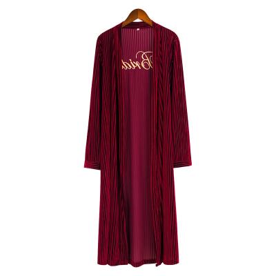 China QUICK DRY women's velor nightgown wedding bathrobe robe embroidery cardigan robe ladies sleepwear bathrobes for sale