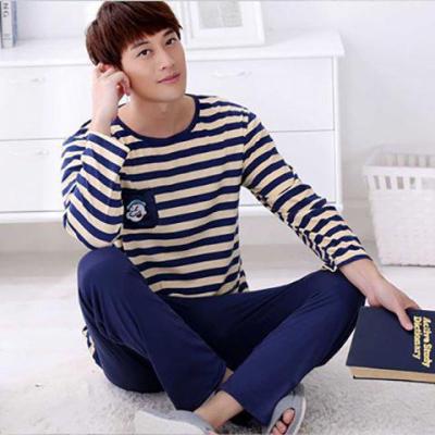 China New QUICK DRY spring and sleeve thin summer autumn men's pajamas long suit for teenagers add fat increase waist men's loose pajamas for sale