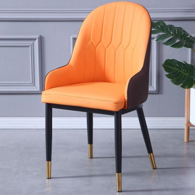 China EUROPEAN Hot Sale Modern Design Leather Back Chair Steel Frame Home Hotel Dining Office Chair Makeup for sale