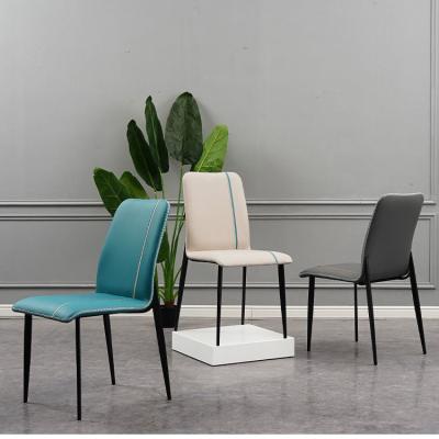 China Home Dining Chair Metal Iron Legs Chair Metal Iron Legs Modern Leather Backrest Makeup Office Office Dinner Table Modern Leather for sale