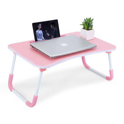 China Bedside Sofa Tray Lazy Laptop Foldable Wooden MDF Tablet PC Computer Table Folded Laptop Desk Stand for sale