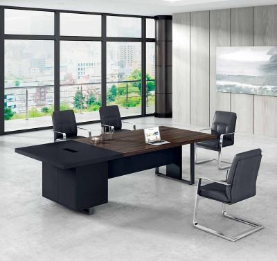 China Strong Modern Wearability Furniture Wooden MDF 6 Person High Quality Size Customized Meeting Room Table for sale