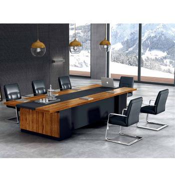 China Strong Wearability Hot Sale Factory Customized Quality MDF Meeting Room Table Conference Room Furniture Table Office 8 Person for sale