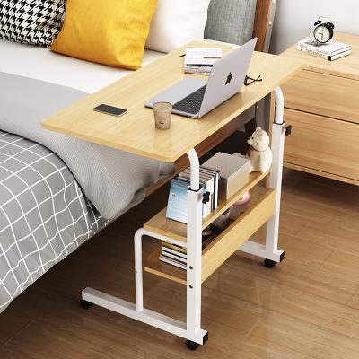 China Removable Rotating Bedside Laptop Desk With Storage Shelf Sofa Corner Lift Computer Desk Lazy Table 2 Layers for sale