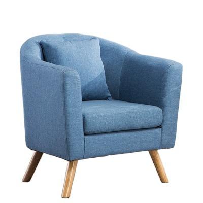 China Modern Leisure Fabric Velvet Accent Living Room Sofa Chair Fancy Single Nordic Blue Sofa for sale