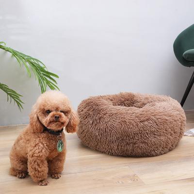 China Breathable Medium Cat Warm Round Long-Haired Fur Autumn Winter Kennel Cat Mattress Deep Sleep Dog Kennel Small Pets for sale