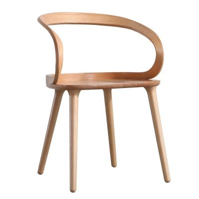 China Modern Simple Nordic Restaurant Hotel Cafe Modern Solid Wood Dining Chair for sale