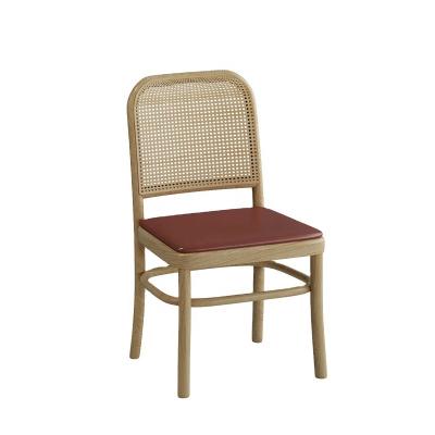 China Factory direct sales modern weave rattan luxury hotel solid wood Chinese modern dining chair the new Nordic light cafe restaurant for sale