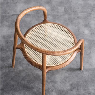 China Modern Reading Armchair Wooden Leisure Lounge Chair Rattan/Wicker Dining Chair Restaurant Hotel Furniture for sale