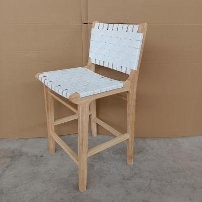 China 2022 hot sale custom modern wooden barstool modern nordic weave bar stools pu bar kitc hen outdoor umpire chairs for sale